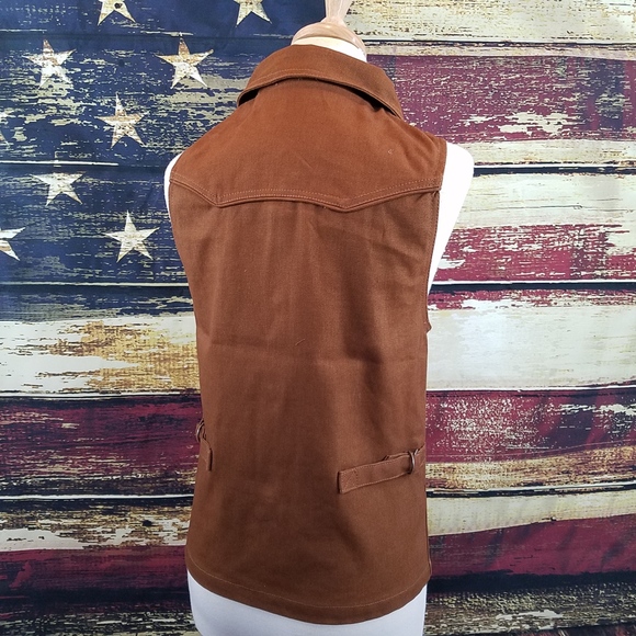 WYOMING TRADERS ARIZONA SNAP UP WESTERN VEST - CINNAMON - Picture 3 of 7